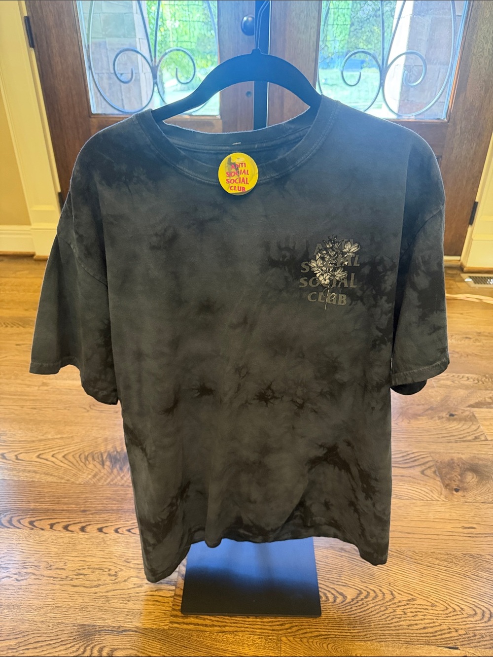 Brand New Mens large Anti Social Social Club Black Tie-Dye Logo Tee